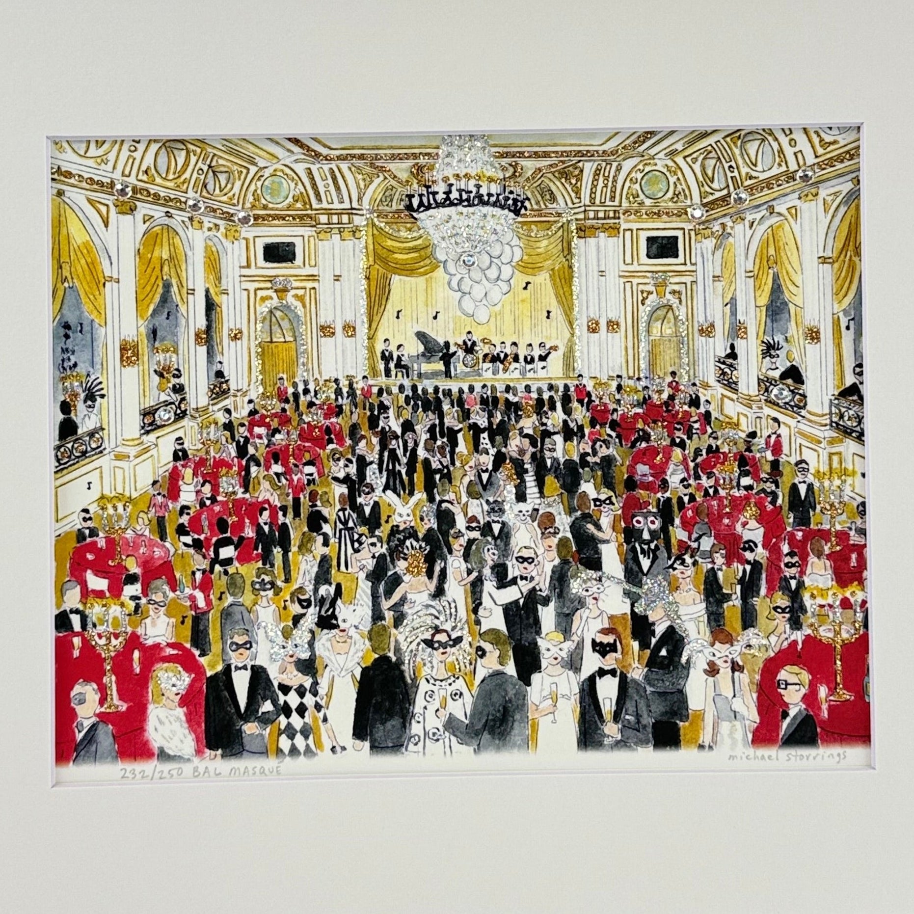Matted artwork of a ball at The Plaza in the Grand Ballroom 